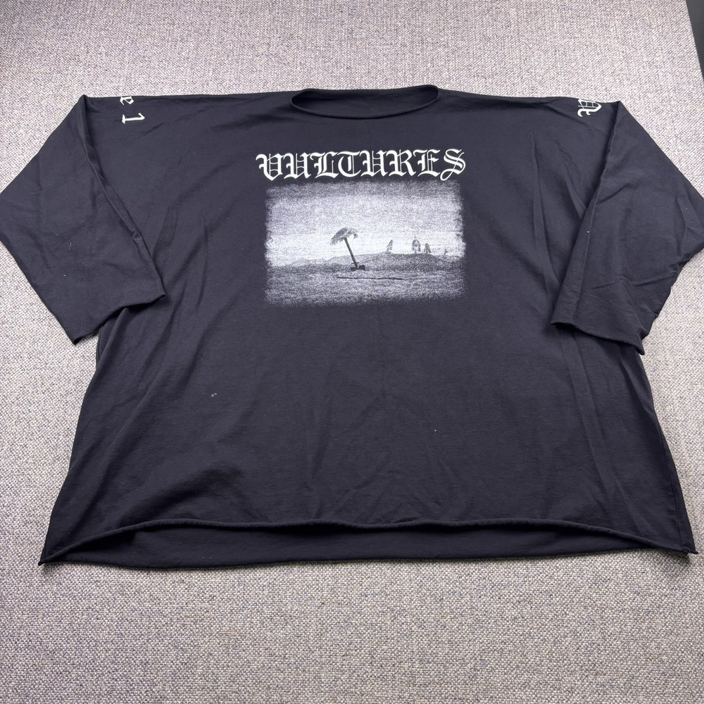 Yeezy VULTURES Authentic Black LS T-shirt  Size 3 L/XL Long Sleeve ye Kanye West